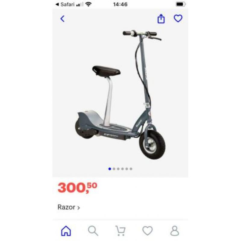 Razor E300S Elektrische step met zadel