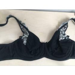 Beugel BH LingaDore zwart met wit kant 70D Nieuw