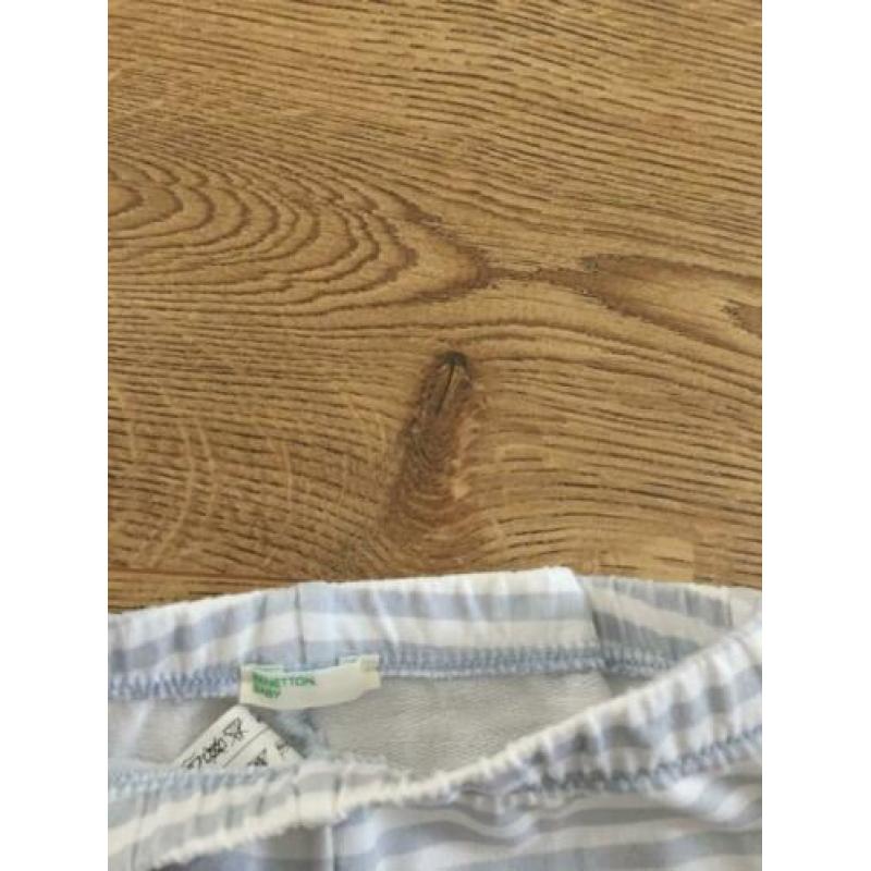 Broek blauw wit streep Benetton maat 74