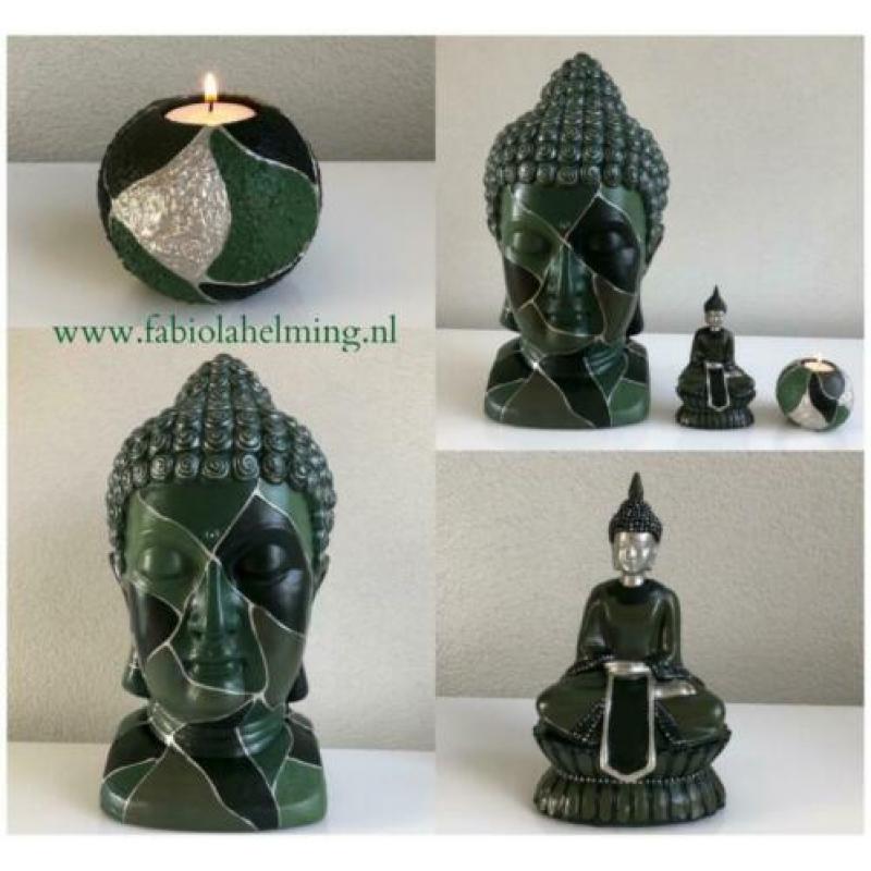 Boeddha buddha beeld hoofd origineel groen