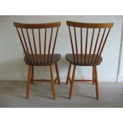 2x Spijlenstoel. Vintage jaren 60-70