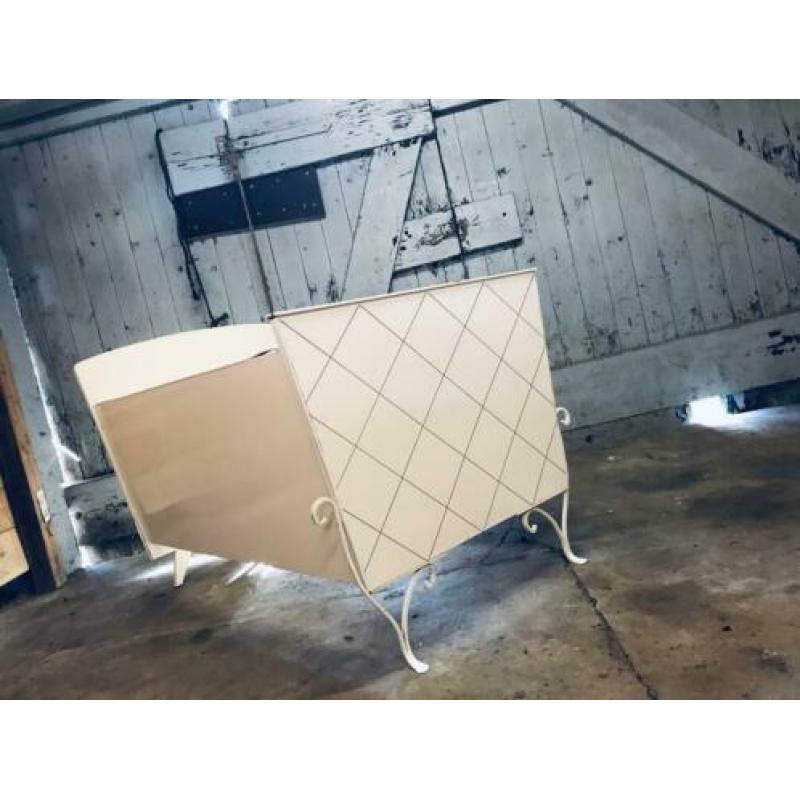Retro vintage ledikant wieg babybed wit uniek
