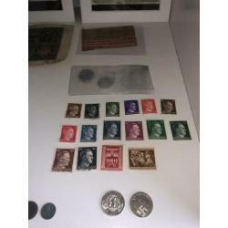 Hele mooie verzameling ww2 nazi muntgeld,zegels kampgeld