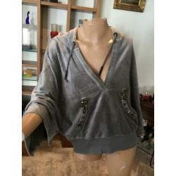 FAITH Sweater met capuchon en studs, maat L VELOURS