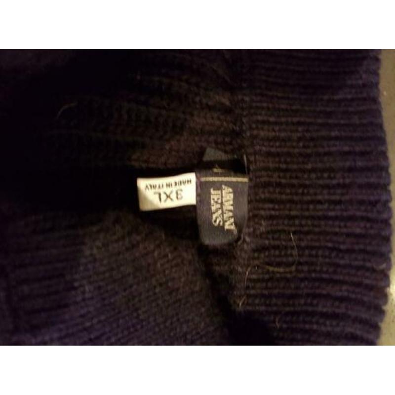 Donkerblauwe Armani Jeans XXXL 3XL trui ( 100% wol )