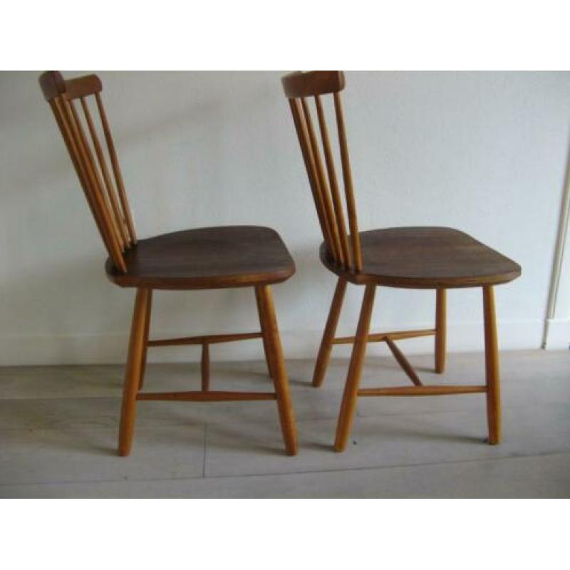 2x Spijlenstoel. Vintage jaren 60-70