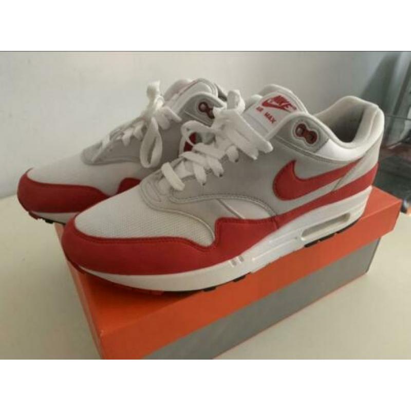 Air max 1 anniversary red, restockpair, 44,5 ds