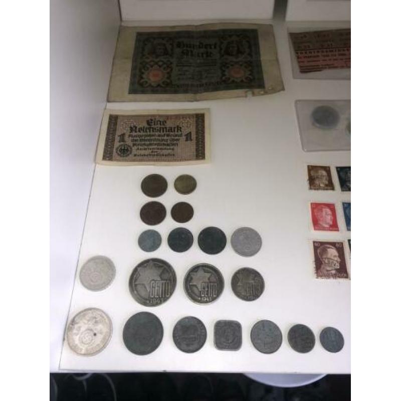 Hele mooie verzameling ww2 nazi muntgeld,zegels kampgeld