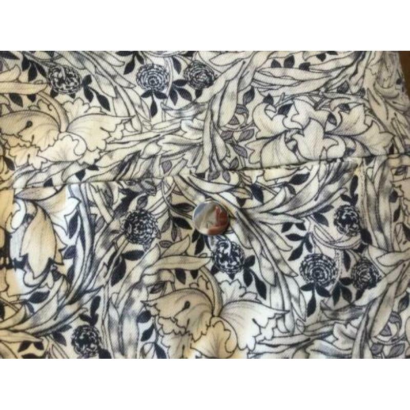 Printbroek blauw/off white, maat 38