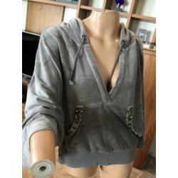 FAITH Sweater met capuchon en studs, maat L VELOURS