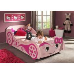 Meisjes Autobed | Roze | Pretty | Love | Carbed | Nieuw