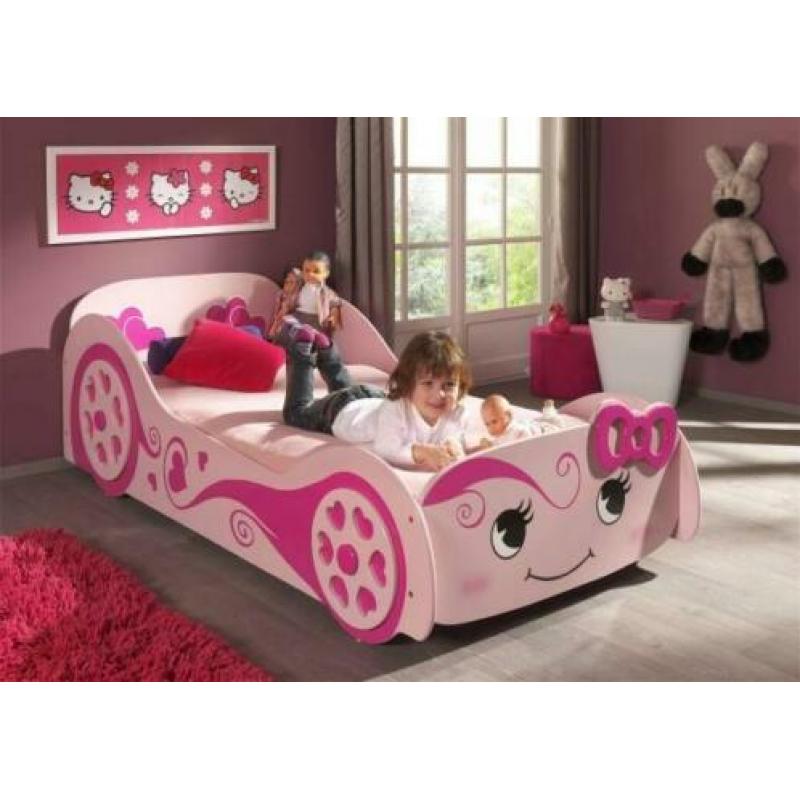 Meisjes Autobed | Roze | Pretty | Love | Carbed | Nieuw