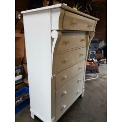 Antieke brocante white wash 6 ladenkast ,pracht kast ca.1875