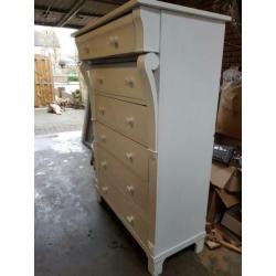Antieke brocante white wash 6 ladenkast ,pracht kast ca.1875