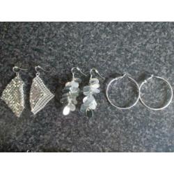 9 paar superleuke oorbellen stekers hangers creolen strass