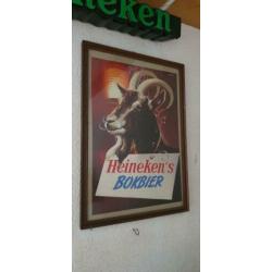 Zeer oude orginele poster van Heineken's Bokbier