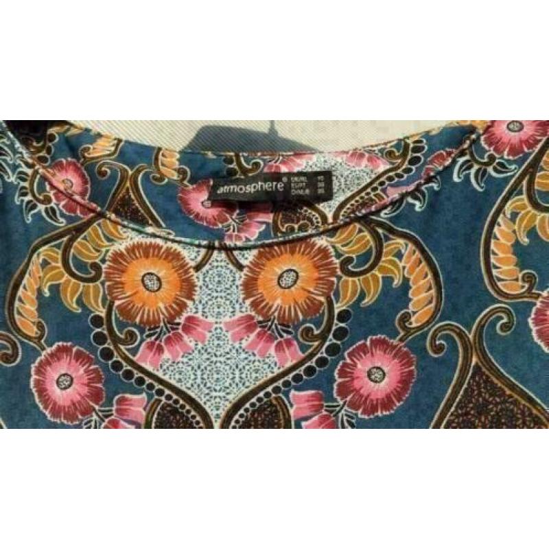 ATMOSPHERE gekleurde bloem stretch tuniek mt 38