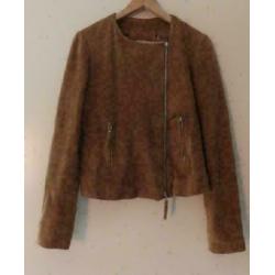 PINKO crazy chiodo bruin suede jack maat 38