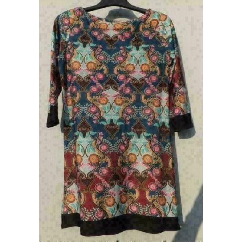 ATMOSPHERE gekleurde bloem stretch tuniek mt 38