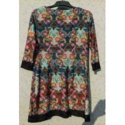 ATMOSPHERE gekleurde bloem stretch tuniek mt 38