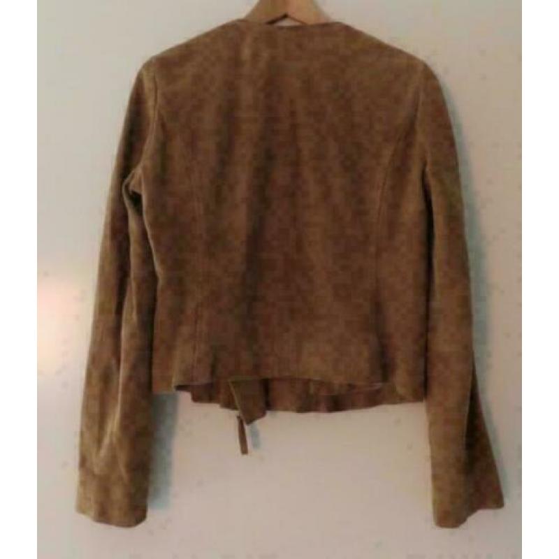 PINKO crazy chiodo bruin suede jack maat 38