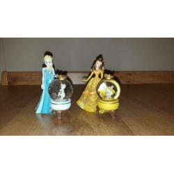 Disney Frozen en Belle en het beest snowglobes / beeldjes.