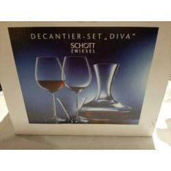Decanteerkan 1lt met 2 wijnglazen schott zwiesel DIVA