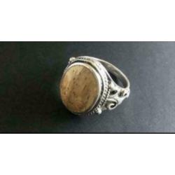 APARTE zilveren met HOUT ingelegde ring