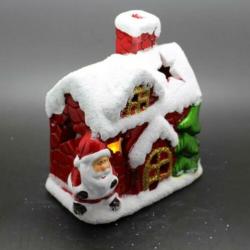 Theelichthouder Kerstman Huis