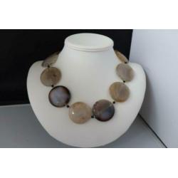 AGAAT (40 mm) ketting/oorhanger-set