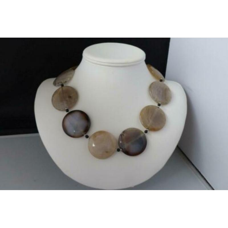 AGAAT (40 mm) ketting/oorhanger-set