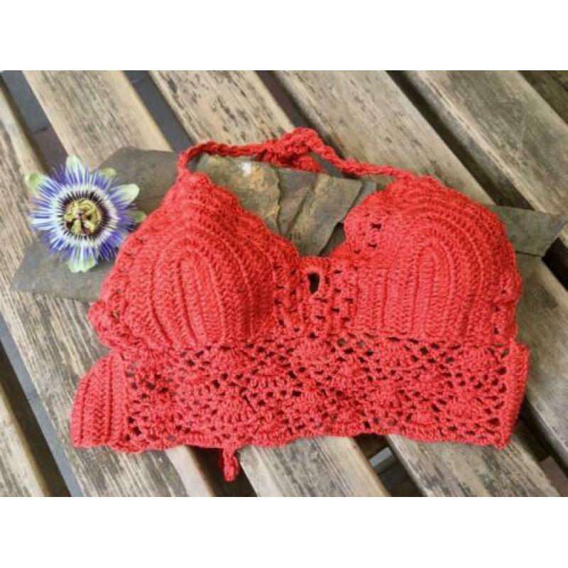 Festival boho ibiza CROCHET TOP xs gehaakt beach. Summer.