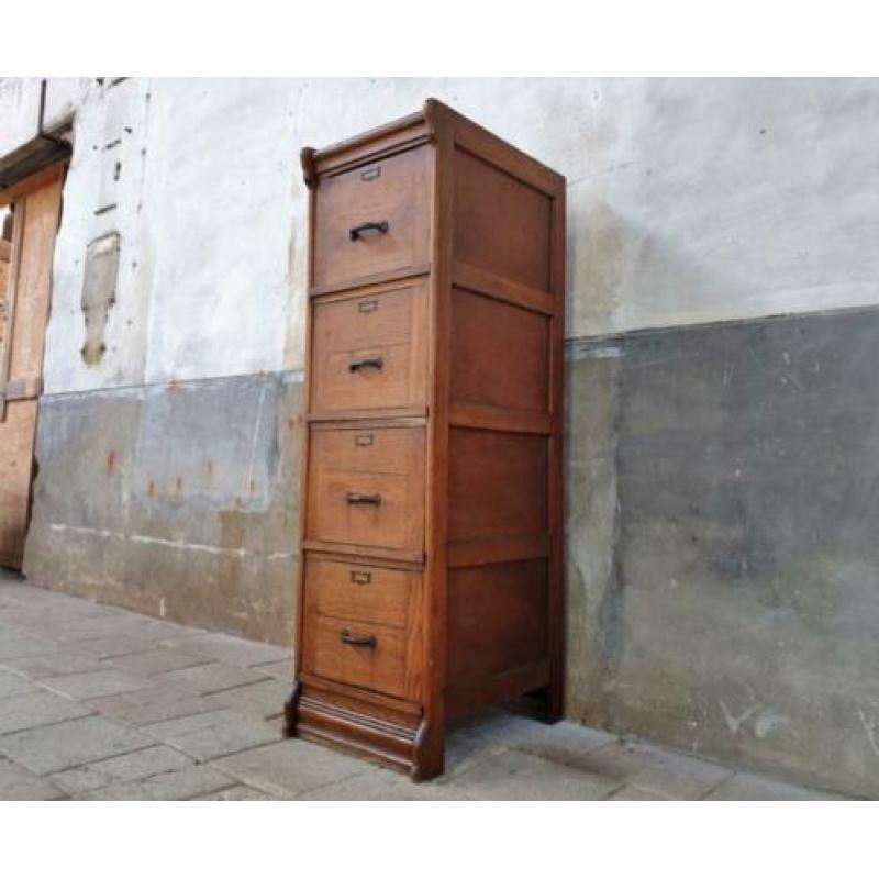 Antieke Archiefkast | Vintage Houten Ladenkast | Laden Kast