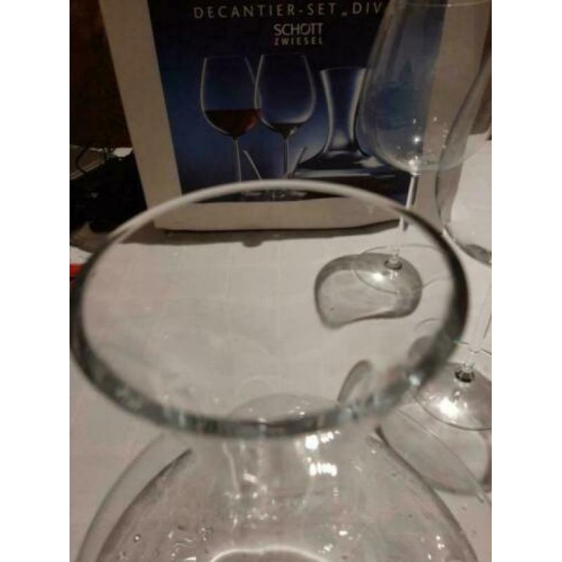 Decanteerkan 1lt met 2 wijnglazen schott zwiesel DIVA