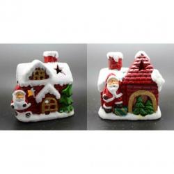 Theelichthouder Kerstman Huis