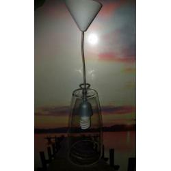 2 landelijk industrieel glas grijs fitting