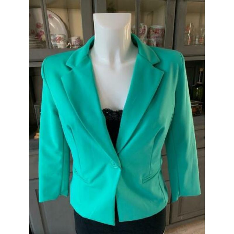 Groen 80's colbert blazer jasje van Made in Italy maat S