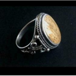 APARTE zilveren met HOUT ingelegde ring