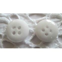 Mooie Vintage Tiny Pie Crust glasknopen nr M1261 wit