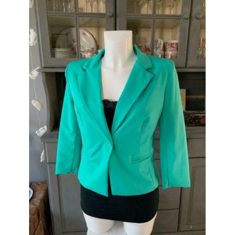 Groen 80's colbert blazer jasje van Made in Italy maat S