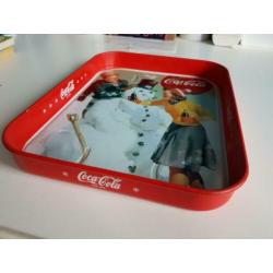metalen Coca-Cola dienblad, ca. 21 x 27,5 cm., goede staat