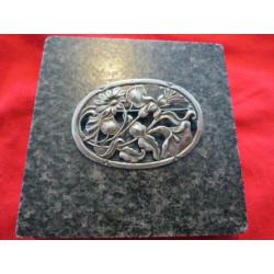 Antieke Broche Zilver Prachtige Bloemen
