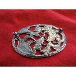 Antieke Broche Zilver Prachtige Bloemen
