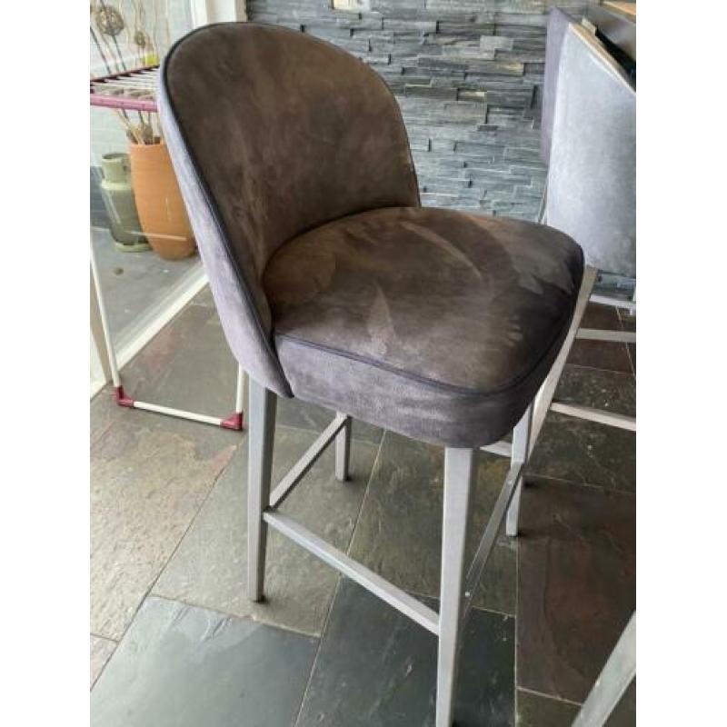 Bar tafel 6 krukken rvs eiken