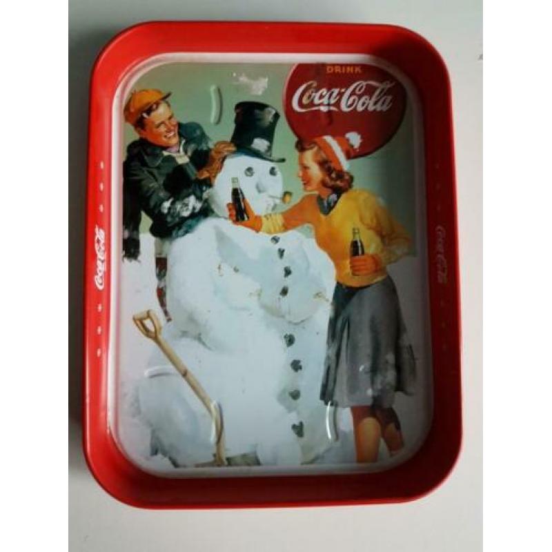metalen Coca-Cola dienblad, ca. 21 x 27,5 cm., goede staat