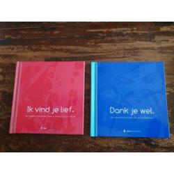2 boekjes "Ik vind je lief" en "Dank je wel"