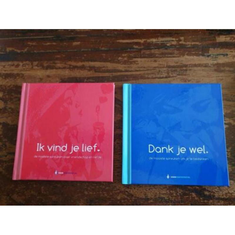 2 boekjes "Ik vind je lief" en "Dank je wel"