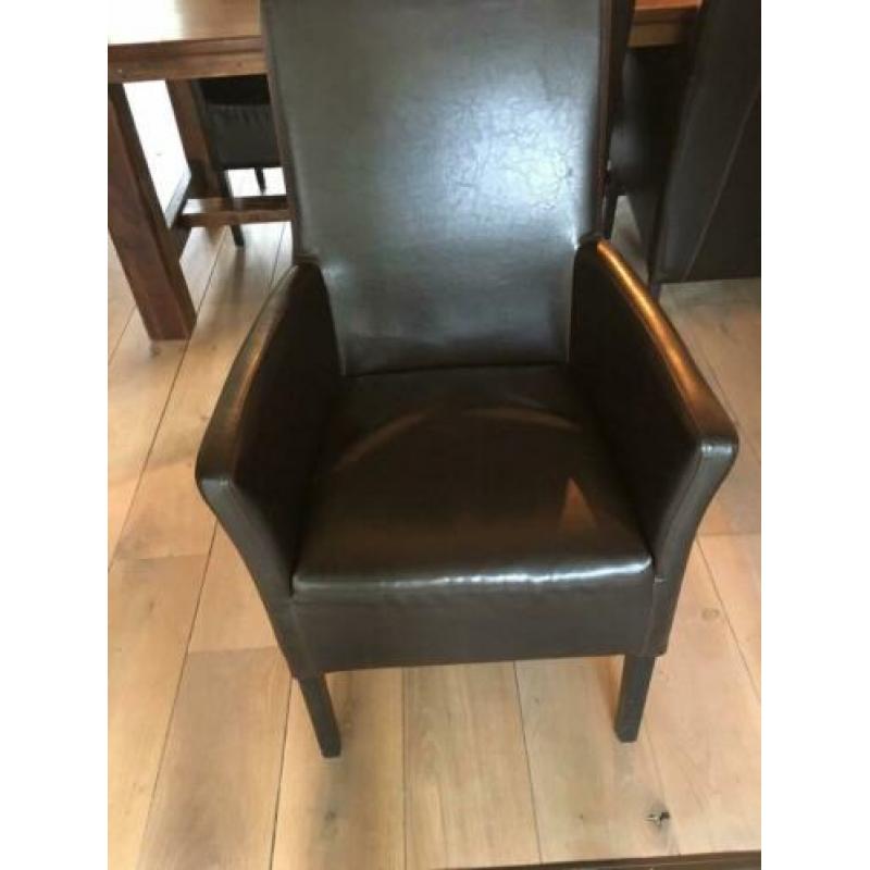 6 x eetkamer stoelen leer