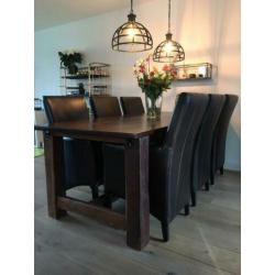 6 x eetkamer stoelen leer