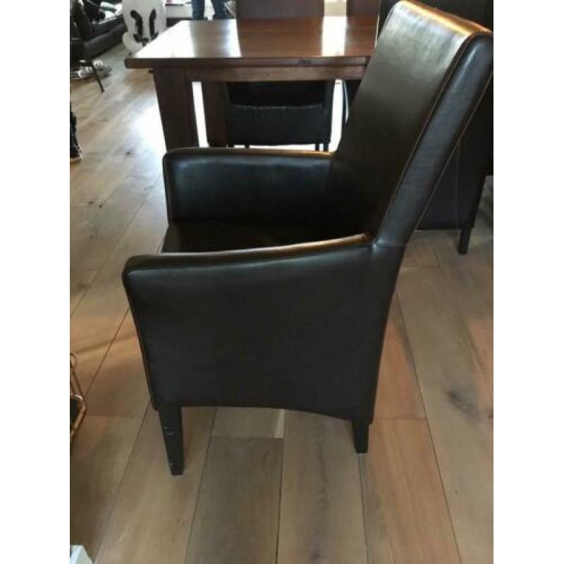 6 x eetkamer stoelen leer